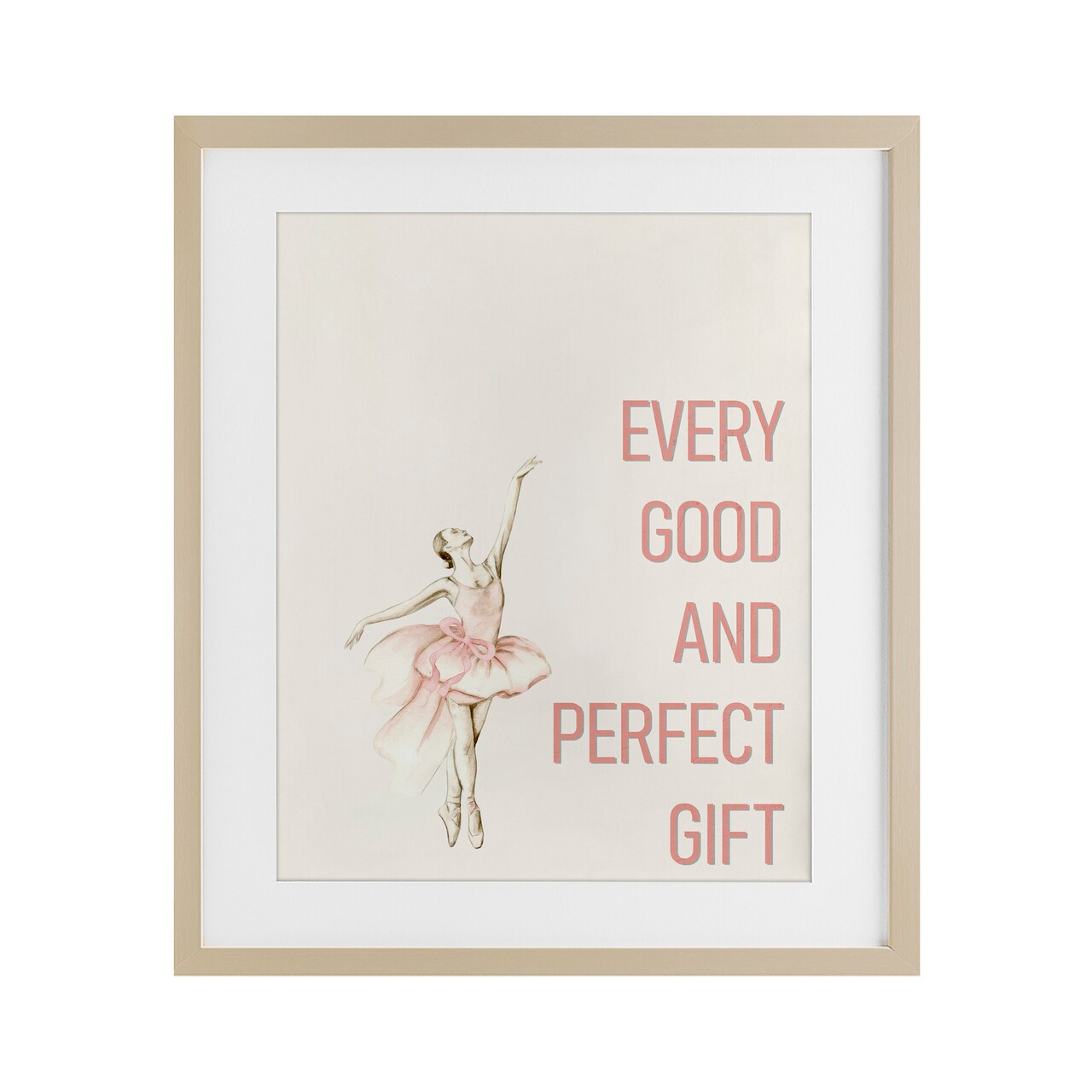 Stupell Industries Good & Perfect Gift Ballerina Framed Print Under Glass, design by Kim Allen
